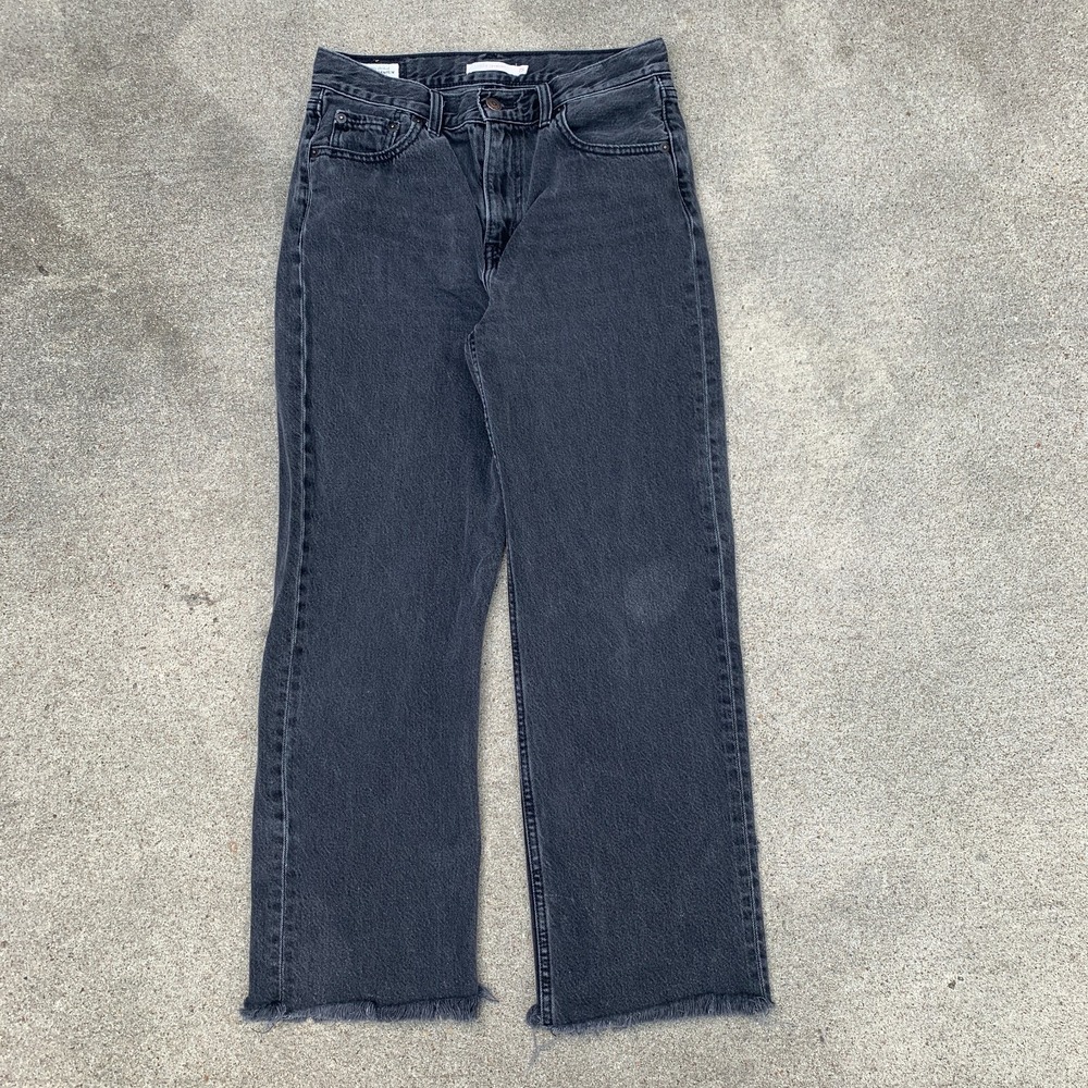 Levis Jeans Womens 28 Black Loose Straight Big E Remake Premium Denim Tag 25‎